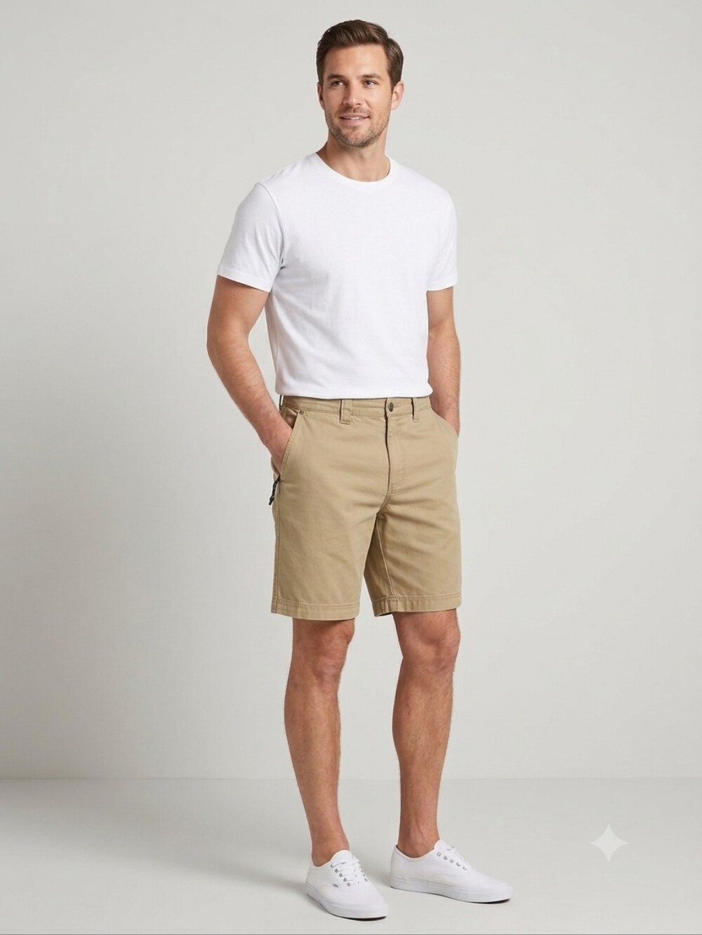 Columbia Mens Tan Cotton Canvas Utility Hiking Chino Shorts 38W 10L Workwear